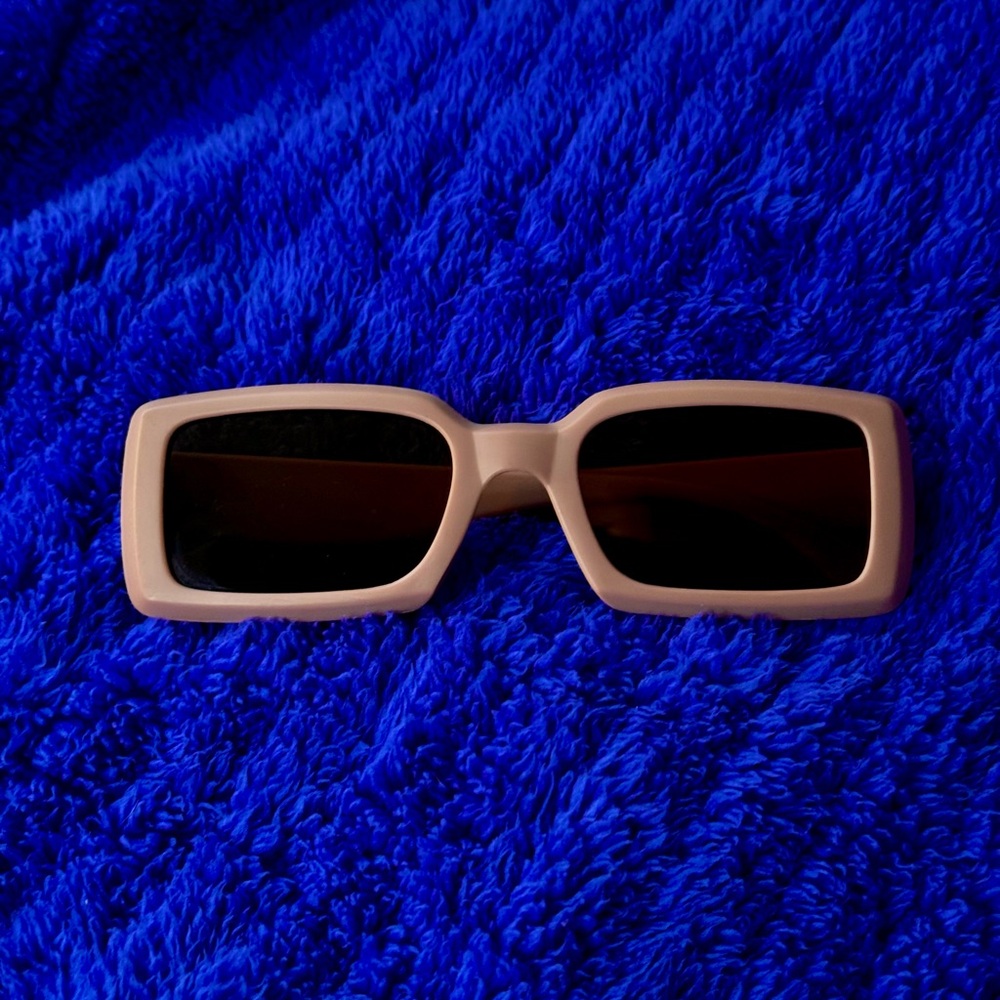 Modern Lavendar Rectangle Sunglasses with Dark Lenses